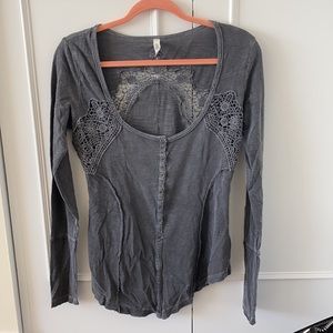 Free People top with lace detailing